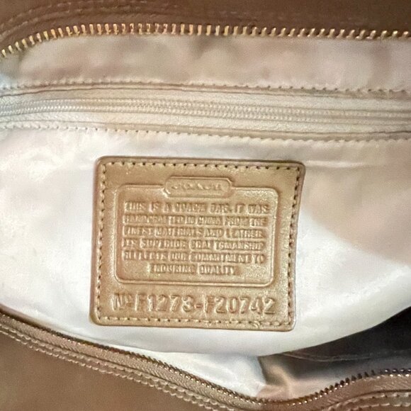Coach Bag Tote F20742 Gallery Embossed Signature C Copper Bronze Leather Vintage - Picture 11 of 11